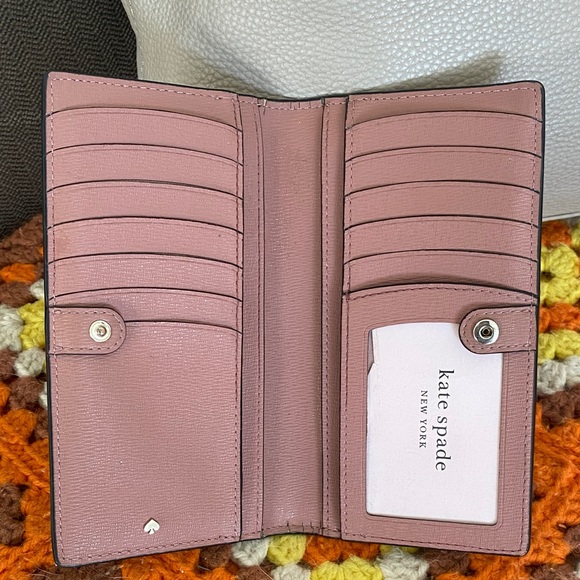 Kate Spade New York Large Taupe and Black Leather Tote with Wallet - Picture 14 of 16